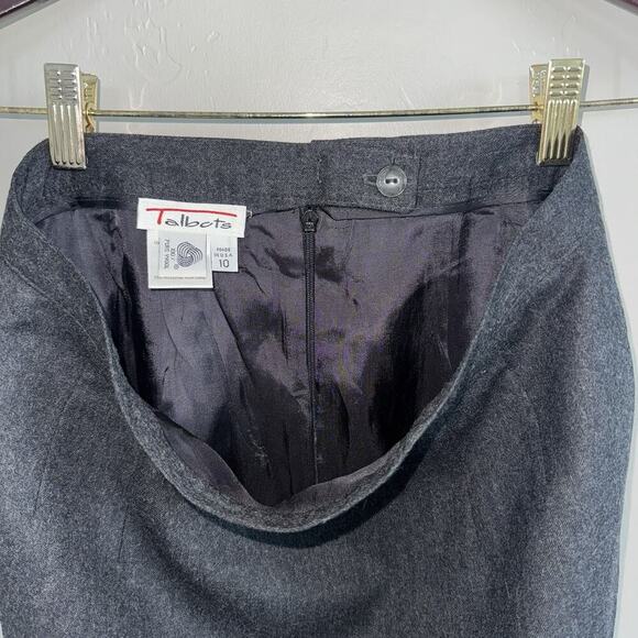 Vintage Talbots 100% Wool Pencil Skirt Woman’s Size 10 Dark Gray - Picture 4 of 6